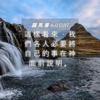 Picture 04 - 羅 馬 書 14:12 CUVT - 這 樣 看 來 ， 我 們 各 人 必 要 將 - Bible Verse Picture