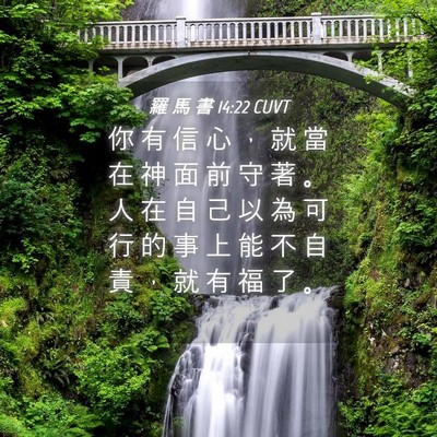 Picture 04 - 羅 馬 書 14:22 CUVT - 你 有 信 心 ， 就 當 在 神 面 前 守 - Bible Verse Picture
