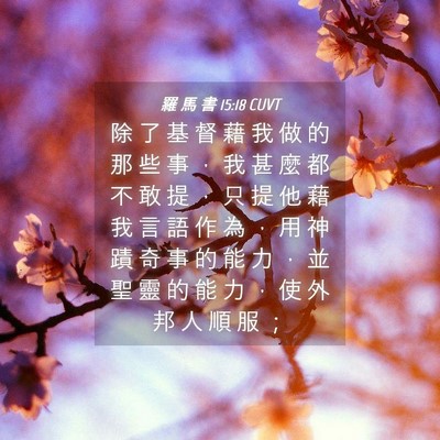 Picture 04 - 羅 馬 書 15:18 CUVT - 除 了 基 督 藉 我 做 的 那 些 事 ， - Bible Verse Picture