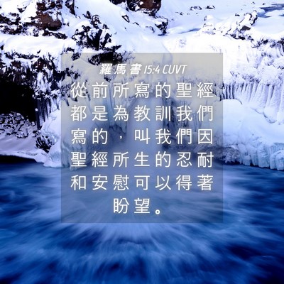 Picture 04 - 羅 馬 書 15:4 CUVT - 從 前 所 寫 的 聖 經 都 是 為 教 訓 - Bible Verse Picture