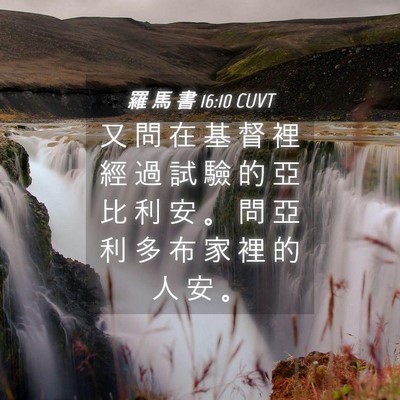 Picture 04 - 羅 馬 書 16:10 CUVT - 又 問 在 基 督 裡 經 過 試 驗 的 亞 - Bible Verse Picture