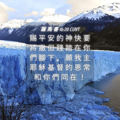Picture 04 - 羅 馬 書 16:20 CUVT - 賜 平 安 的 神 快 要 將 撒 但 踐 踏 - Bible Verse Picture