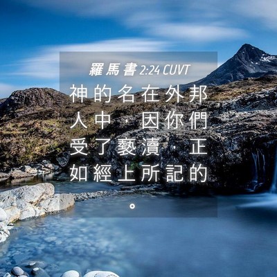 Picture 04 - 羅 馬 書 2:24 CUVT - 神 的 名 在 外 邦 人 中 ， 因 你 們 - Bible Verse Picture