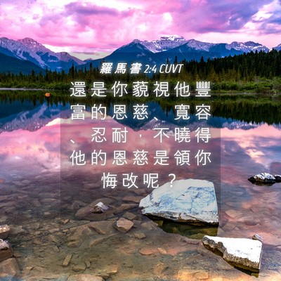 Picture 04 - 羅 馬 書 2:4 CUVT - 還 是 你 藐 視 他 豐 富 的 恩 慈 、 - Bible Verse Picture
