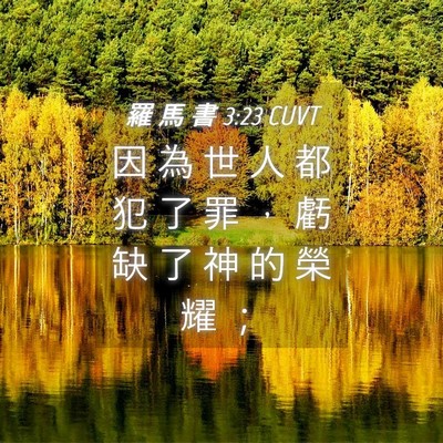 Picture 04 - 羅 馬 書 3:23 CUVT - 因 為 世 人 都 犯 了 罪 ， 虧 缺 了 - Bible Verse Picture