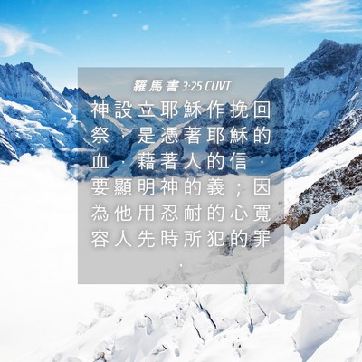 Picture 04 - 羅 馬 書 3:25 CUVT - 神 設 立 耶 穌 作 挽 回 祭 ， 是 憑 - Bible Verse Picture