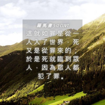 Picture 04 - 羅 馬 書 5:12 CUVT - 這 就 如 罪 是 從 一 人 入 了 世 界 - Bible Verse Picture
