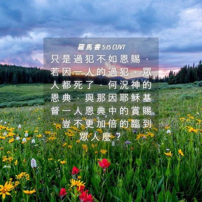 Picture 04 - 羅 馬 書 5:15 CUVT - 只 是 過 犯 不 如 恩 賜 ， 若 因 一 - Bible Verse Picture