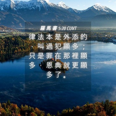 Picture 04 - 羅 馬 書 5:20 CUVT - 律 法 本 是 外 添 的 ， 叫 過 犯 顯 - Bible Verse Picture