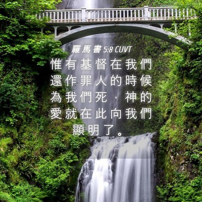 Picture 04 - 羅 馬 書 5:8 CUVT - 惟 有 基 督 在 我 們 還 作 罪 人 的 - Bible Verse Picture