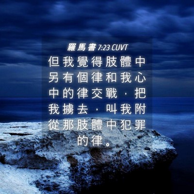 Picture 04 - 羅 馬 書 7:23 CUVT - 但 我 覺 得 肢 體 中 另 有 個 律 和 - Bible Verse Picture