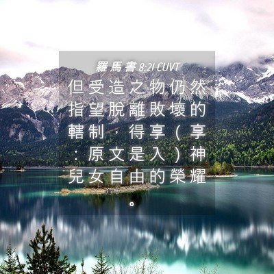 Picture 04 - 羅 馬 書 8:21 CUVT - 但 受 造 之 物 仍 然 指 望 脫 離 敗 - Bible Verse Picture