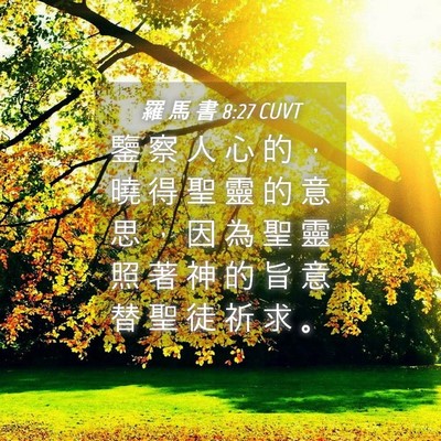 Picture 04 - 羅 馬 書 8:27 CUVT - 鑒 察 人 心 的 ， 曉 得 聖 靈 的 意 - Bible Verse Picture
