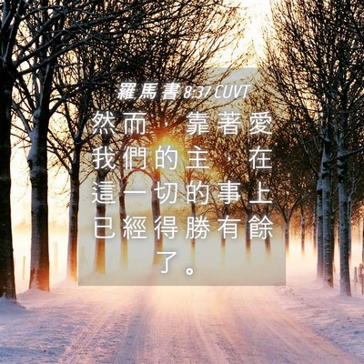 Picture 04 - 羅 馬 書 8:37 CUVT - 然 而 ， 靠 著 愛 我 們 的 主 ， 在 - Bible Verse Picture