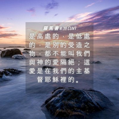 Picture 04 - 羅 馬 書 8:39 CUVT - 是 高 處 的 ， 是 低 處 的 ， 是 別 - Bible Verse Picture