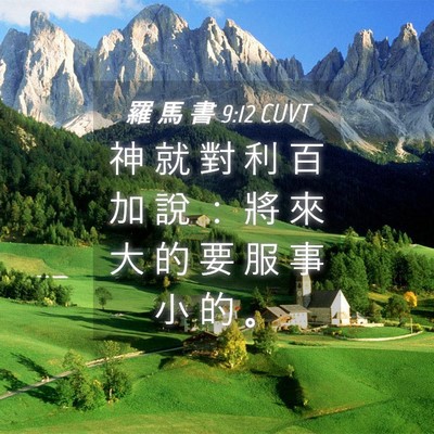 Picture 04 - 羅 馬 書 9:12 CUVT - 神 就 對 利 百 加 說 ： 將 來 大 的 - Bible Verse Picture