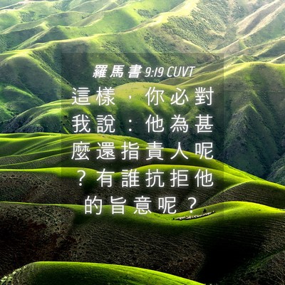 Picture 04 - 羅 馬 書 9:19 CUVT - 這 樣 ， 你 必 對 我 說 ： 他 為 甚 - Bible Verse Picture