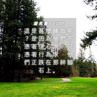 Picture 04 - 羅 馬 書 9:32 CUVT - 這 是 甚 麼 緣 故 呢 ？ 是 因 為 他 - Bible Verse Picture