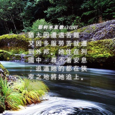 Picture 04 - 耶 利 米 哀 歌 1:3 CUVT - 猶 大 因 遭 遇 苦 難 ， 又 因 多 服 - Bible Verse Picture