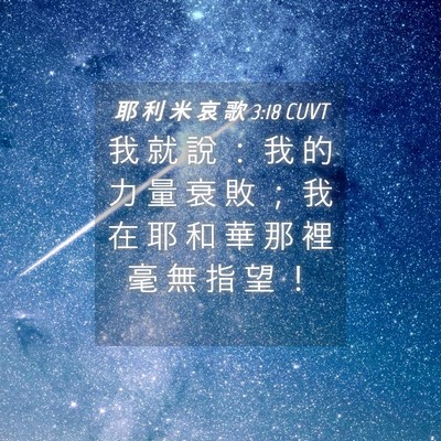 Picture 04 - 耶 利 米 哀 歌 3:18 CUVT - 我 就 說 ： 我 的 力 量 衰 敗 ； 我 - Bible Verse Picture