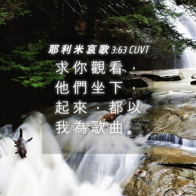 Picture 04 - 耶 利 米 哀 歌 3:63 CUVT - 求 你 觀 看 ， 他 們 坐 下 ， 起 來 - Bible Verse Picture
