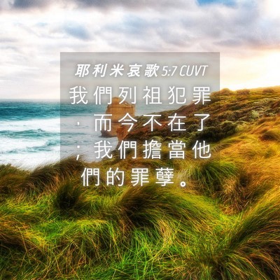 Picture 04 - 耶 利 米 哀 歌 5:7 CUVT - 我 們 列 祖 犯 罪 ， 而 今 不 在 了 - Bible Verse Picture