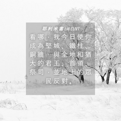 Picture 04 - 耶 利 米 書 1:18 CUVT - 看 哪 ， 我 今 日 使 你 成 為 堅 城 - Bible Verse Picture
