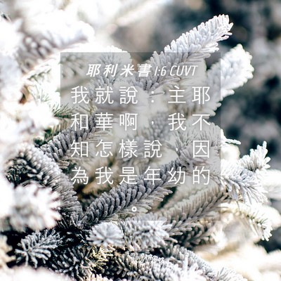 Picture 04 - 耶 利 米 書 1:6 CUVT - 我 就 說 ： 主 耶 和 華 啊 ， 我 不 - Bible Verse Picture
