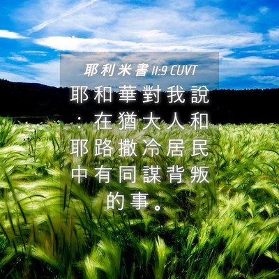 Picture 04 - 耶 利 米 書 11:9 CUVT - 耶 和 華 對 我 說 ： 在 猶 大 人 和 - Bible Verse Picture