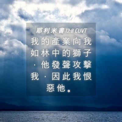 Picture 04 - 耶 利 米 書 12:8 CUVT - 我 的 產 業 向 我 如 林 中 的 獅 子 - Bible Verse Picture