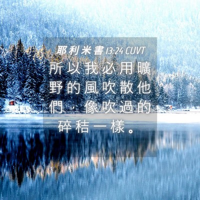 Picture 04 - 耶 利 米 書 13:24 CUVT - 所 以 我 必 用 曠 野 的 風 吹 散 他 - Bible Verse Picture