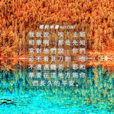 Picture 04 - 耶 利 米 書 14:13 CUVT - 我 就 說 ： 唉 ！ 主 耶 和 華 啊 ， - Bible Verse Picture