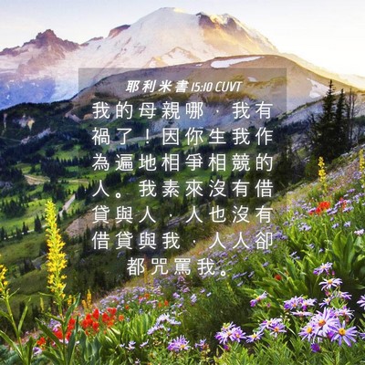Picture 04 - 耶 利 米 書 15:10 CUVT - 我 的 母 親 哪 ， 我 有 禍 了 ！ 因 - Bible Verse Picture