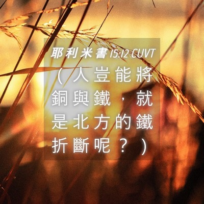Picture 04 - 耶 利 米 書 15:12 CUVT - （ 人 豈 能 將 銅 與 鐵 ， 就 是 北 - Bible Verse Picture