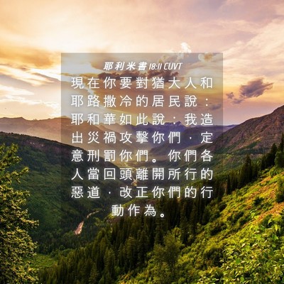 Picture 04 - 耶 利 米 書 18:11 CUVT - 現 在 你 要 對 猶 大 人 和 耶 路 撒 - Bible Verse Picture