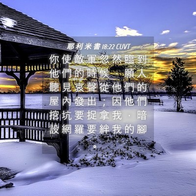 Picture 04 - 耶 利 米 書 18:22 CUVT - 你 使 敵 軍 忽 然 臨 到 他 們 的 時 - Bible Verse Picture