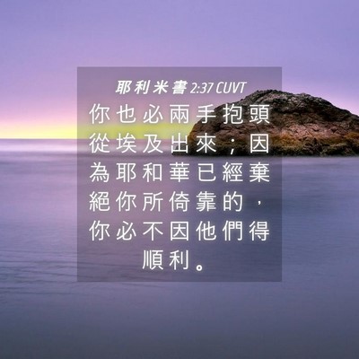 Picture 04 - 耶 利 米 書 2:37 CUVT - 你 也 必 兩 手 抱 頭 從 埃 及 出 來 - Bible Verse Picture