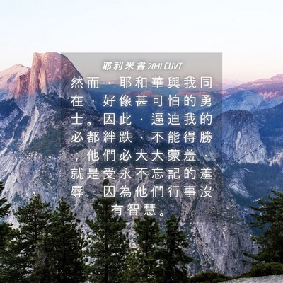Picture 04 - 耶 利 米 書 20:11 CUVT - 然 而 ， 耶 和 華 與 我 同 在 ， 好 - Bible Verse Picture
