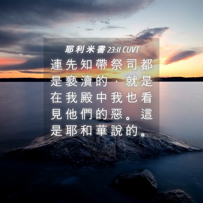 Picture 04 - 耶 利 米 書 23:11 CUVT - 連 先 知 帶 祭 司 都 是 褻 瀆 的 ， - Bible Verse Picture