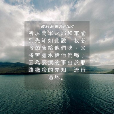 Picture 04 - 耶 利 米 書 23:15 CUVT - 所 以 萬 軍 之 耶 和 華 論 到 先 知 - Bible Verse Picture