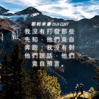Picture 04 - 耶 利 米 書 23:21 CUVT - 我 沒 有 打 發 那 些 先 知 ， 他 們 - Bible Verse Picture