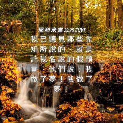 Picture 04 - 耶 利 米 書 23:25 CUVT - 我 已 聽 見 那 些 先 知 所 說 的 ， - Bible Verse Picture