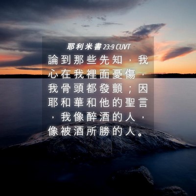 Picture 04 - 耶 利 米 書 23:9 CUVT - 論 到 那 些 先 知 ， 我 心 在 我 裡 - Bible Verse Picture