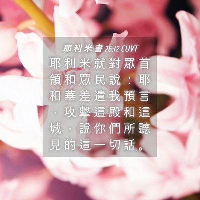 Picture 04 - 耶 利 米 書 26:12 CUVT - 耶 利 米 就 對 眾 首 領 和 眾 民 說 - Bible Verse Picture