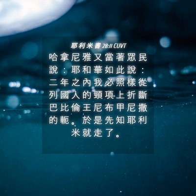 Picture 04 - 耶 利 米 書 28:11 CUVT - 哈 拿 尼 雅 又 當 著 眾 民 說 ： 耶 - Bible Verse Picture
