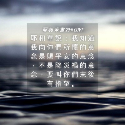 Picture 04 - 耶 利 米 書 29:11 CUVT - 耶 和 華 說 ： 我 知 道 我 向 你 們 - Bible Verse Picture