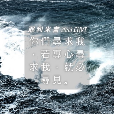 Picture 04 - 耶 利 米 書 29:13 CUVT - 你 們 尋 求 我 ， 若 專 心 尋 求 我 - Bible Verse Picture