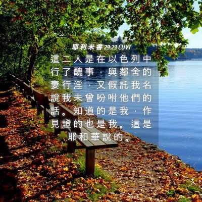 Picture 04 - 耶 利 米 書 29:23 CUVT - 這 二 人 是 在 以 色 列 中 行 了 醜 - Bible Verse Picture
