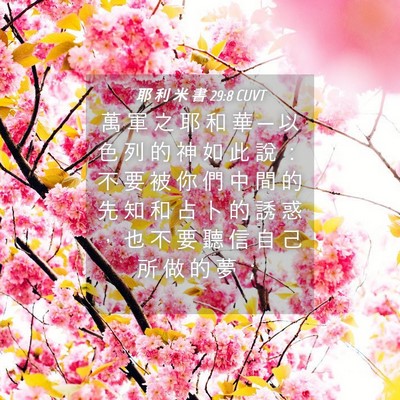 Picture 04 - 耶 利 米 書 29:8 CUVT - 萬 軍 之 耶 和 華 ─ 以 色 列 的 神 - Bible Verse Picture