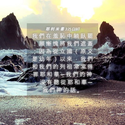 Picture 04 - 耶 利 米 書 3:25 CUVT - 我 們 在 羞 恥 中 躺 臥 罷 ！ 願 慚 - Bible Verse Picture